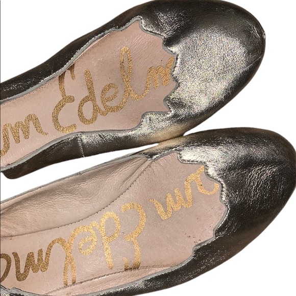 Sam Edelman Augusta Gold Metallic Leather Flats - Picture 4 of 7